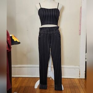 Never worn Striped two-piece print sleeveless set top